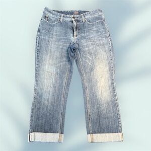 Cambio Women's Blue Cropped Folded Cuff Jeans est sz 30